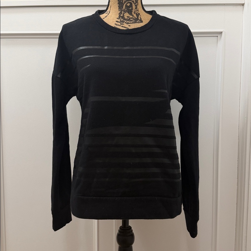 Fabletics Black Striped Sweatshirt